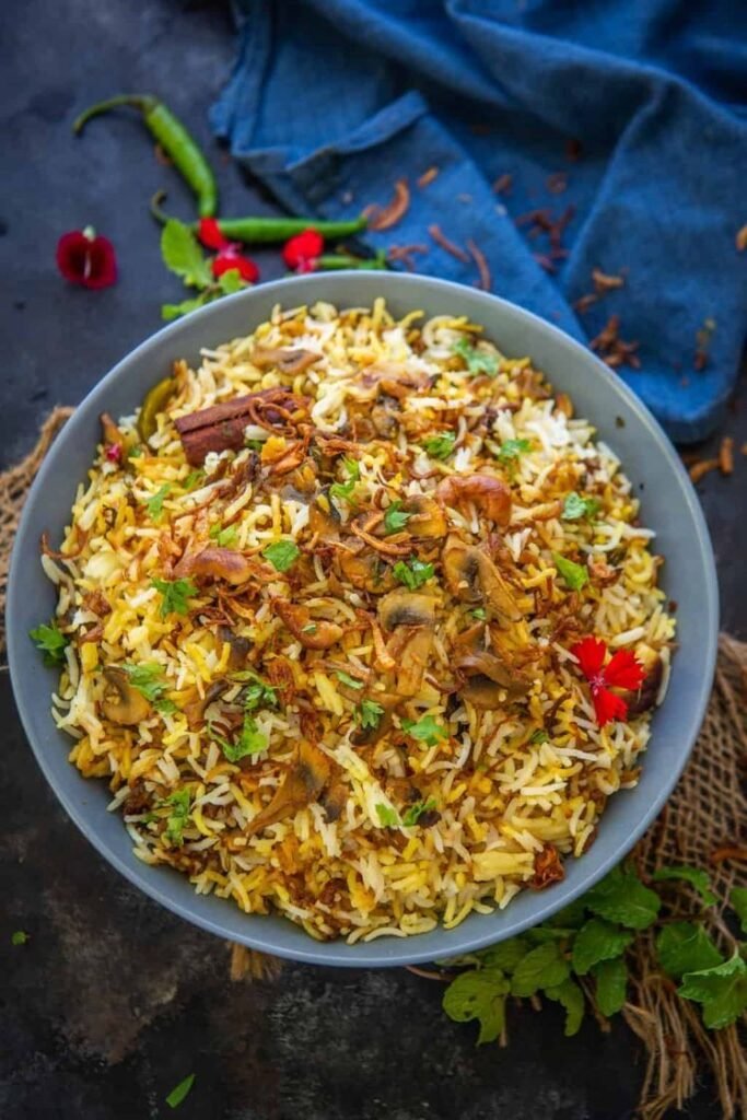 Kaju Mushroom Biryani